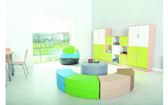 Poef Paolo kort, beige